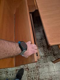 cassapanca con tavolo e sedie in legno massello 