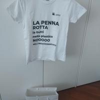 T-Shirt bianca Ama con scritta Tg. 11/12 anni o XS