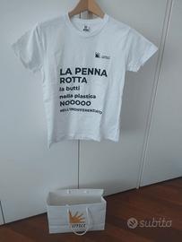 T-Shirt bianca Ama con scritta Tg. 11/12 anni o XS