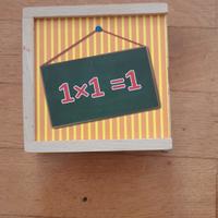 Flashcards in legno per imparare tabelline 