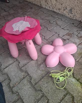 sgabello e luce da bambina