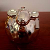 Pecorella in ceramica color argento