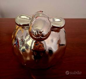 Pecorella in ceramica color argento