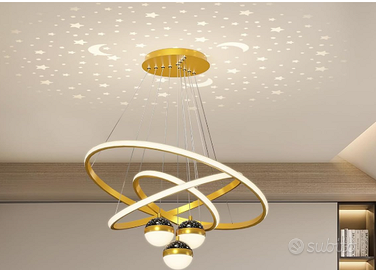 Lampadari a LED da soffitto, 3 luci dorate