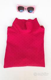 Maglietta dolcevita  caldo cotone fucsia 2/3 anni
