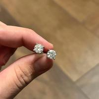 Orecchini in oro 18kt con moissanite 1ct cad. vvs1