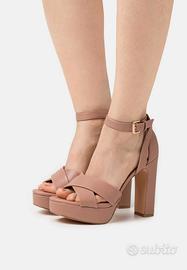 SANDALI ELEGANTI DONNA ROSA CIPRIA CON PLATEAU 39