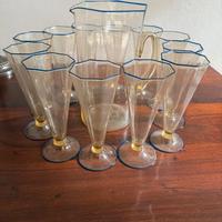 Venini  Set di 6 bicchieri esagonali più borraccia