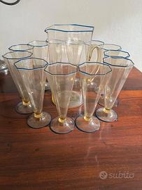 Venini  Set di 6 bicchieri esagonali più borraccia