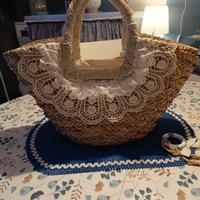 Borsa paglia e cotone