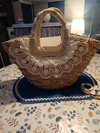 Borsa paglia e cotone