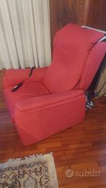 Poltrona relax elettrica reclinabile color rosso