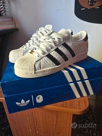 BAPE x Adidas Superstar Vintage White Black 42/8.5