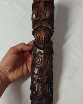 VECCHIA SCULTURA IN LEGNO INTAGLIATO VINTAGE 