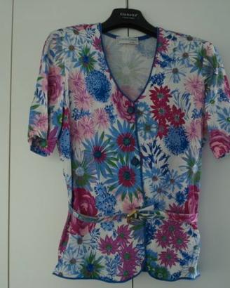 blusa camicetta maniche corte maglina di cotone