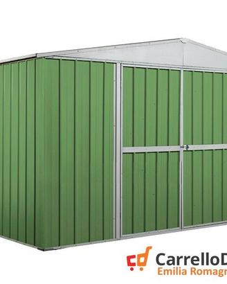 Casetta giardino acciaio 360x260 9mq verde chiaro