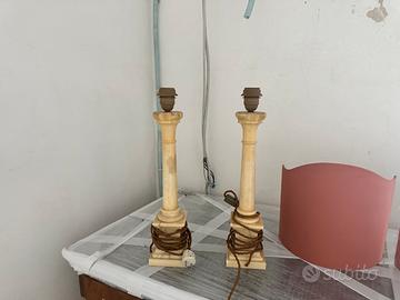 coppia di lampade vintage in marmo
