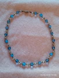 Collana d'epoca vetro Murano e lamina dorata