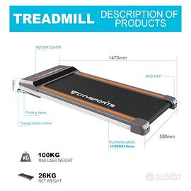 Tapis Roulant elettrico con telecomando