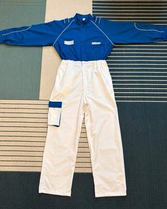 Tuta intera Fiat vintage blu e bianca
