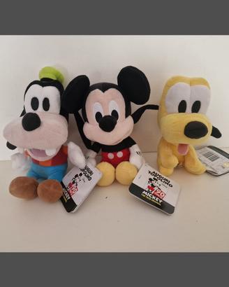 tre  pupazzi  peluche topolino pippo pluto disney 