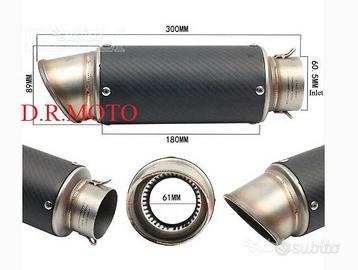 Scarico universale VERO CARBONIO Terminale 60 INGR