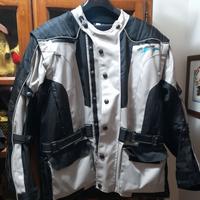 giacca moto con protezioni e giacca interna e mani