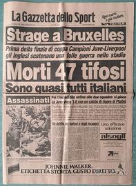 Giornale Tragedia Heysel Gazzetta dello Sport 1985