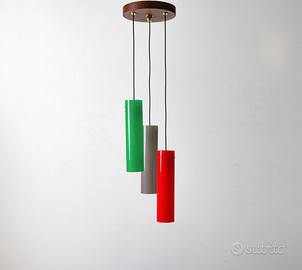 Lampadario in vetro incamiciato anni 50