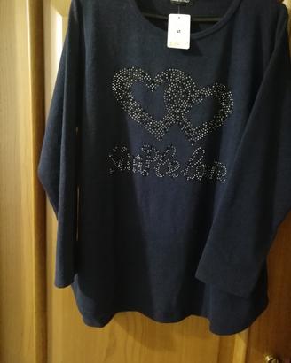 maglia donna manica lunga blu 