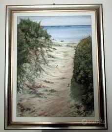 Quadro dipinto Sentiero tra le dune e il mare