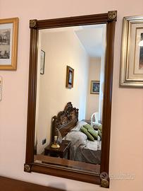 SPECCHIO CON CORNICE IN LEGNO INTARSIATO