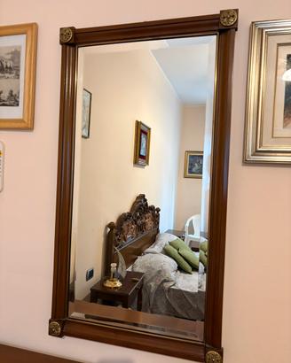 SPECCHIO CON CORNICE IN LEGNO INTARSIATO