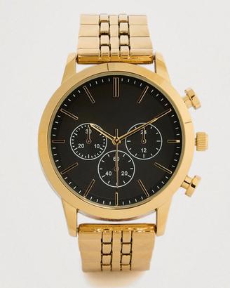 Orologio Uomo Elegante Oro con Quadrante Nero