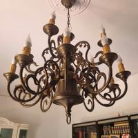 Lampadario vintage in ottone