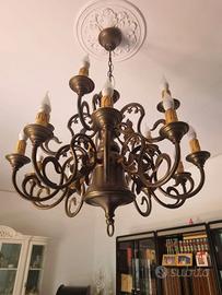 Lampadario vintage in ottone