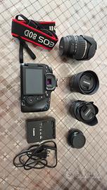 Canon Eos 80d con 3 obiettivi 