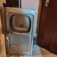 Lavello cucina inox 90x50 cm con gocciolatoio 