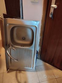 Lavello cucina inox 90x50 cm con gocciolatoio 