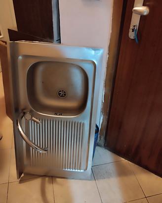 Lavello cucina inox 90x50 cm con gocciolatoio 