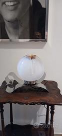 lampada da tavolo anni 70 Murano e acciaio 