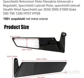 Specchietti retrovisori per moto.