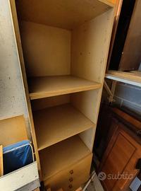 Libreria / Mobile contenitore in legno con cassett
