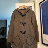 giacca di lana marrone stile montgomery
