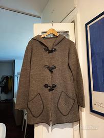 giacca di lana marrone stile montgomery