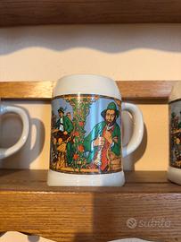 Set di 8 boccali vintage tedeschi in ceramica