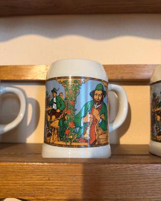 Set di 8 boccali vintage tedeschi in ceramica