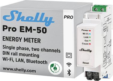 Shelly Pro EM 50A, LAN & Wi-Fi Misuratore di Energ