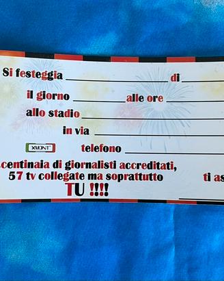 6 Biglietti invito festa compleanno tema Milan