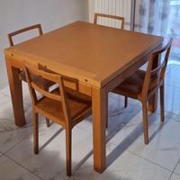 TAVOLO LINEA MAP + 4 SEDIE  TUTTO IN VERO LEGNO!